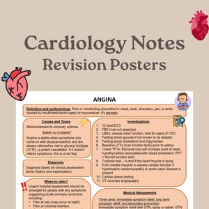 Cardiology Notes | Medical | Digital Download