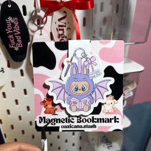 Fantasy Labubu Magnetic Bookmark / Magnetic Bookmark / Handmade Bookmark / Book lover / Laminated Bookmark
