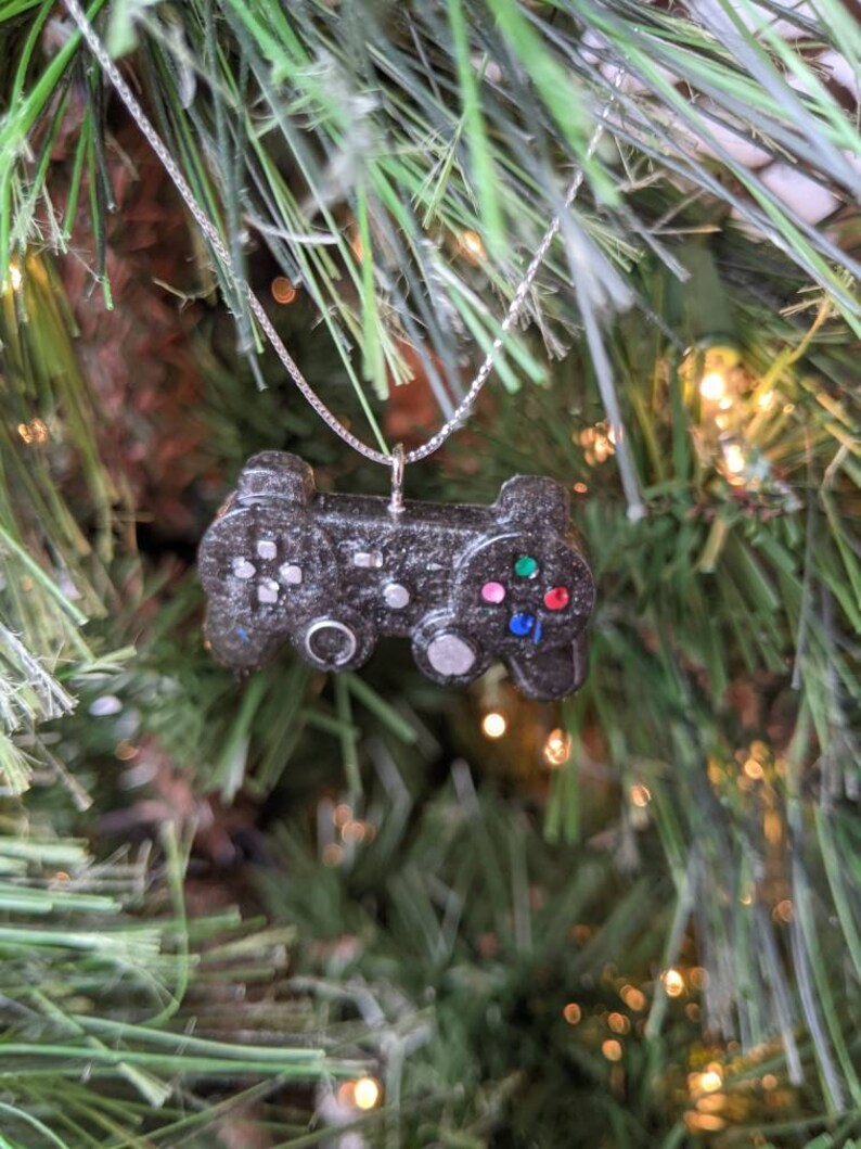 Black Shimmer Playstation Controller Mini Ornament