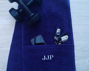 Personalised Gym towel with zip pocket