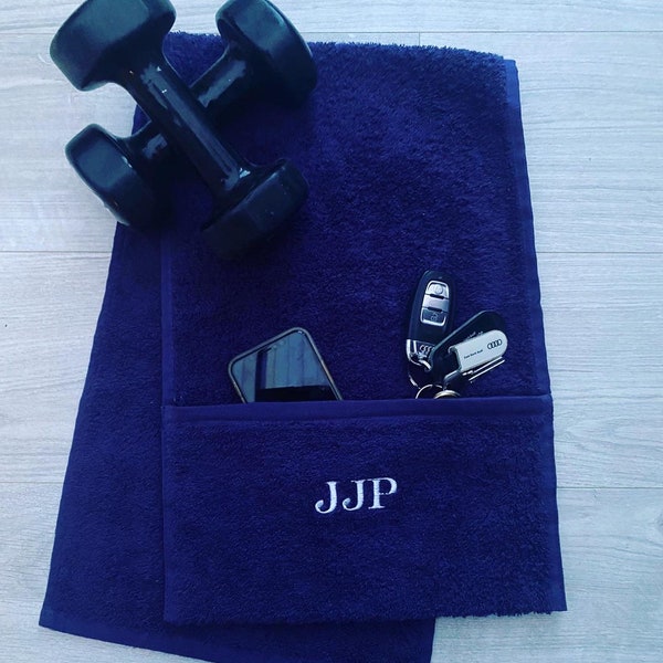 Personalised Gym towel with zip pocket