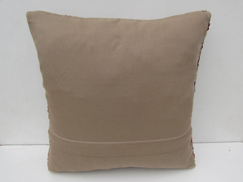 boho pillow organic kilim pillow turkish pillow 16x16 oriental pillow wool pillow turkey pillow bedding pillow