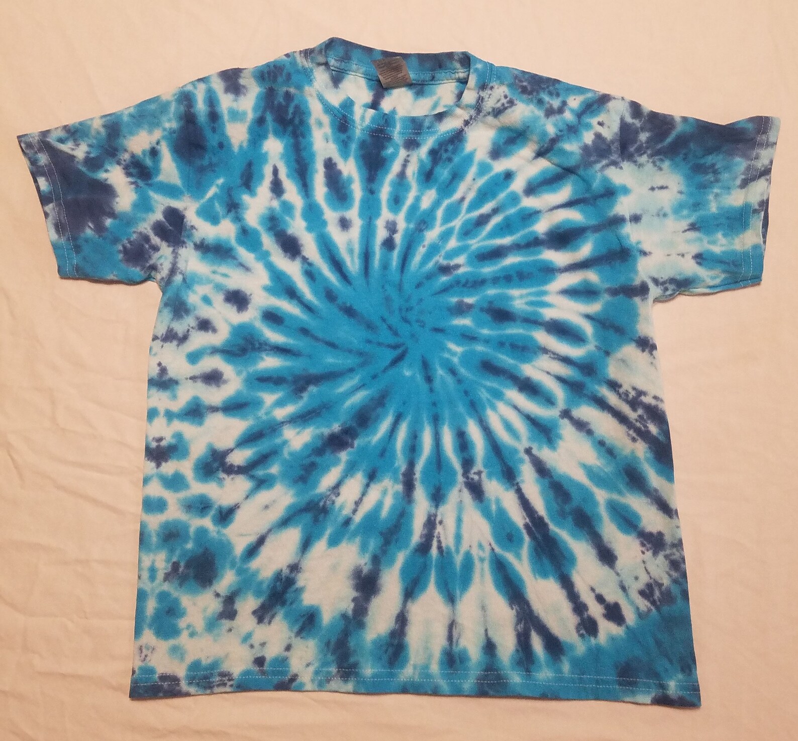 Custom Youth Blue Swirl Tie Dyed Shirt size large by AZtiedyes | Etsy