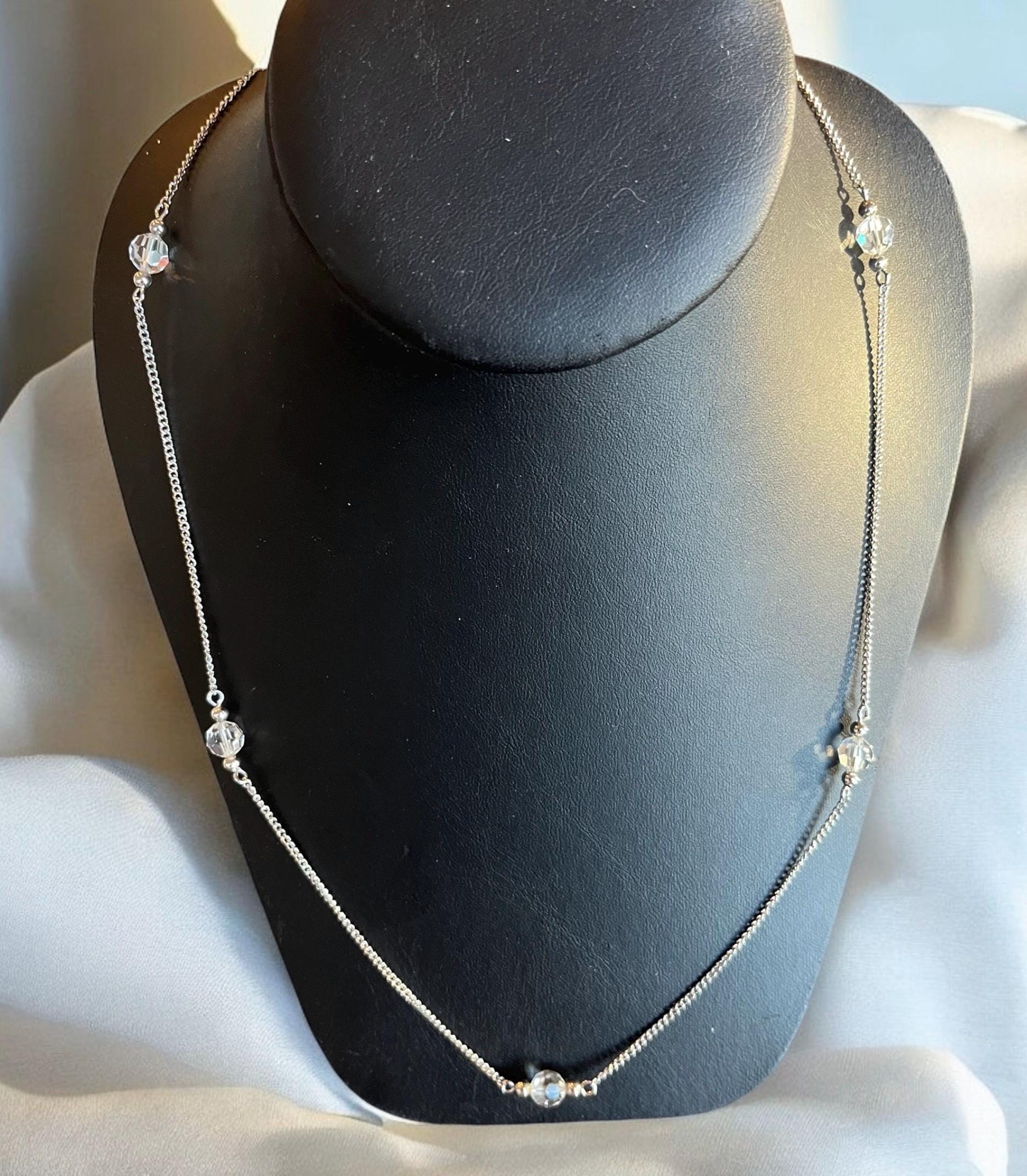 Avon silver long necklace, 1970s silver chain, Avon vintage jewelry, long vintage necklace, 1970s vintage jewelry