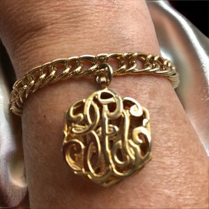 Sarah Coventry gold charm bracelet, vintage Sarah Coventry jewelry, 1960 mid century bracelet, birthday gift for her, gold link bracelet