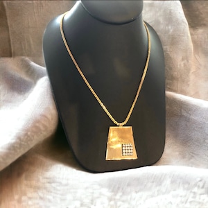 Vintage 1980s gold pendent necklace, 1980’s gold chain, birthday gift for her, 1980s gold  jewelry