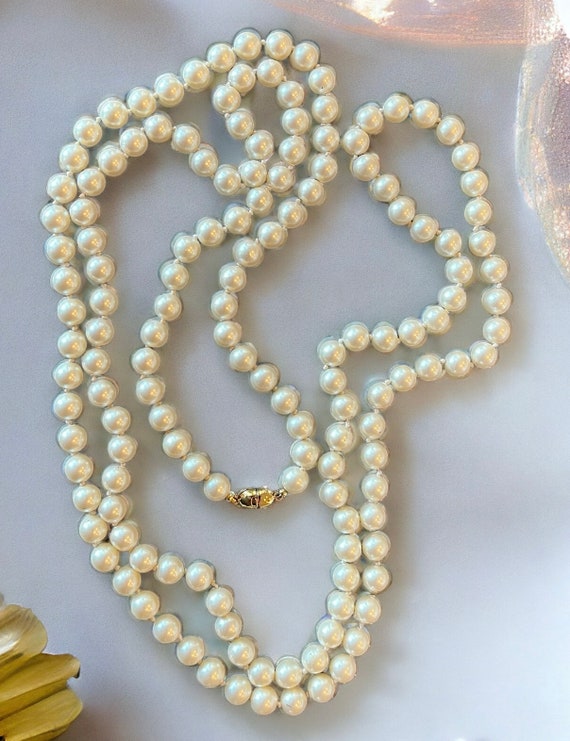 Designer Long Pearl Necklace Designer Pearl Necklace - Etsy | Long pearl  necklaces, Pearl necklace designs, Fashion pearls