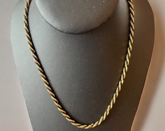 Vintage Trifari Gold and Black Necklace, 1980's Trifari