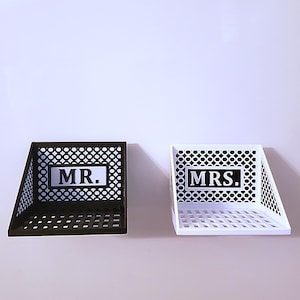 Mr. and Mrs. Shower Soap Holder with Tray, Comes with two. Married Couple Gift