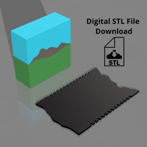 STL-Datei 6,5 cm Zweiseitiger Berg und Hügel Seifenschaber, Bergspitzenschaber, Hügelbodenschaber. Tiefeneinsteller 5 mm Schritte (Digital)