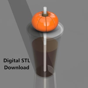 STL File for Large Pumpkin Straw Topper, Halloween Topper, File for 3D Printer (Halloween, Fall, Seasonal) (Digital Download) FDM Printer