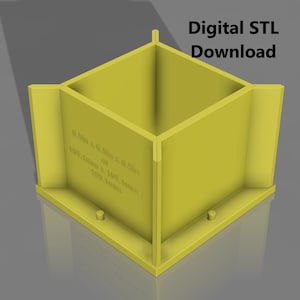 Square Mold Housing STL, 6.5 in x 6.5 in x 6.5 in Reusable Mold Housing w/Base Locking Sides, Silicone Mold Housing, Silicone Only (Digital)