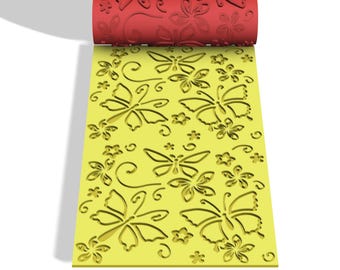 Butterfly Flower Texture Roller for Polymer Clay, 4 inch