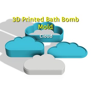 Cloud Bath Bomb Mold, Rainbow Embeds (3 Piece)