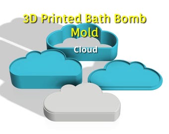 Cloud Bath Bomb Mold, Rainbow Embeds (3 Piece)