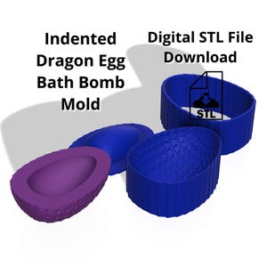 Indent Dragon Egg Bath Bomb Mold, STL File (Digital Download)