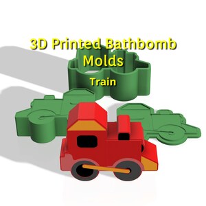 3D Printed Train Bath Bomb Mold, Train bathbomb mold. Kid Bath bomb Mold.
