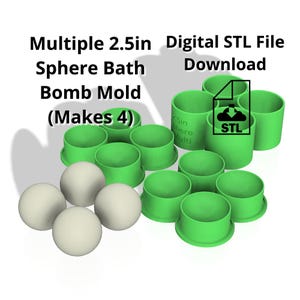STL-bestand voor badbomvorm van 2,5 inch, per 4 (digitale download)