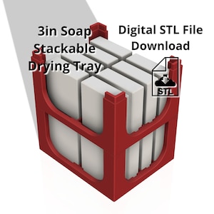 STL File 3in Soap Stacking Drying Tray for 3in Soap, Soap Tray, Drying Tray for Soap, Soap Storage Tray, Stackable Trays for Soap