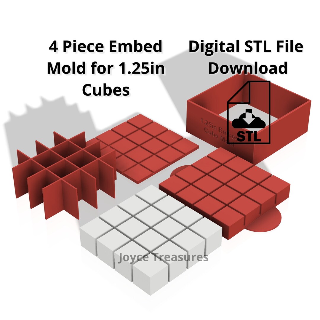 Mold Embed Bath Bomb Embed Mold, 4x4 Grid, 1.25 Inch, STL File (digital Download ...