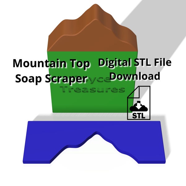 STL File 3.5in Mountain Top Soap Scraper, Mountain Soap top shaper, Mountain Soap Top Scraper, Mountain Soap Shaper, Mountain Soap Tool