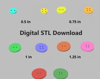 Button Polymer Clay Cutter STL File, 3D Printer (Digital Download)