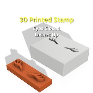 Soap Stamp Eyelash Soap Stamp (Eyes Closed, Lashes Up) Eyelash polymer clay stamp, eyelash clay stamp, soap stamp size 2in - 4in soap