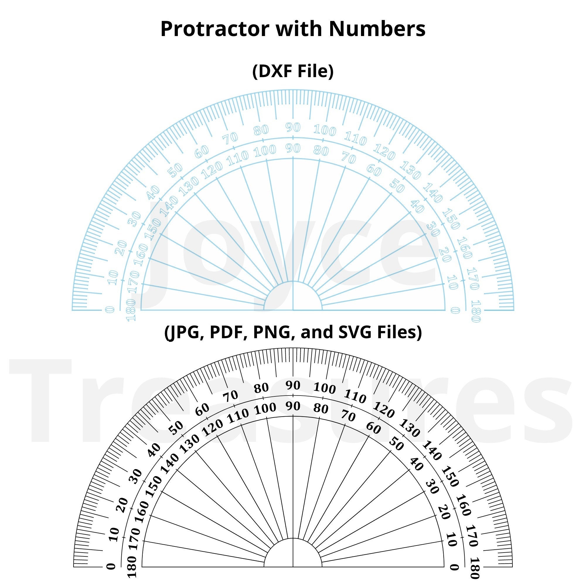 Protractor Dxf Jpg Png Svg and Pdf Files Accurate With Etsy Canada