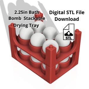 STL File 2.25in Bath bomb Stacking Drying Tray for 2.25in Bath bombs, Bath bomb Tray, Drying Tray for Bath bomb, Bath bomb Storage Tray