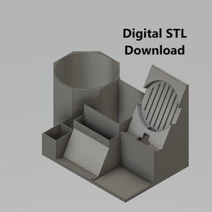 STL-Datei für den 3D-Druck für Schreibtisch Organizer Display, hält Ihr Handy-Ladegerät, Handy & bis zu 5-Zoll-Planer (Heim und Büro) FDM-Drucker