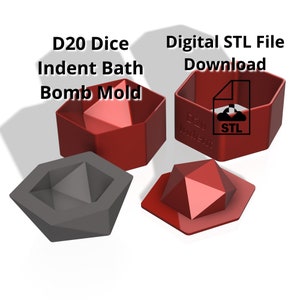 D20 Dice Bath Bomb Mold STL-bestand, geode Bathbomb (digitale download)