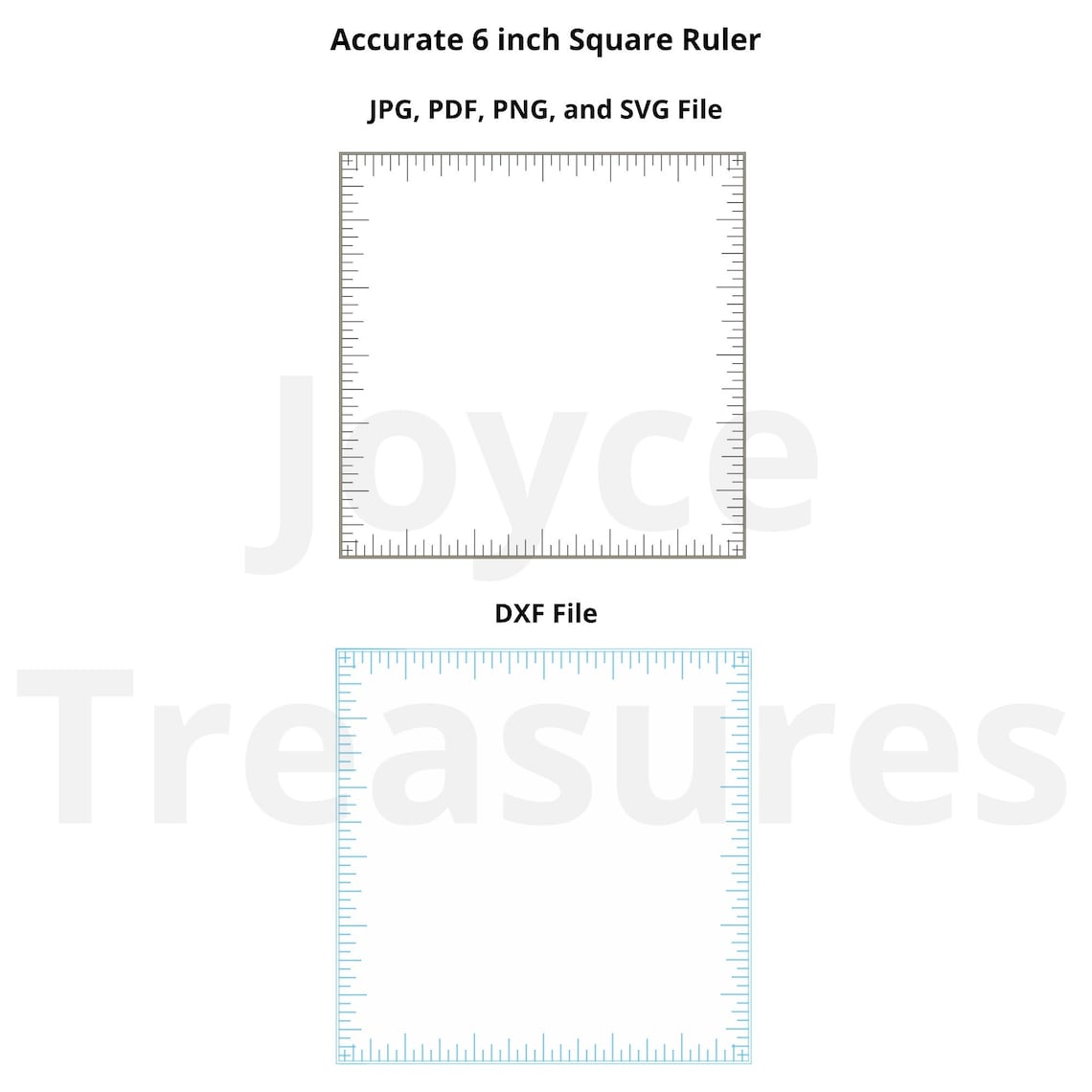 6 in Accurate Square Ruler DXF Jpg Png SVG PDF Files - Etsy Canada