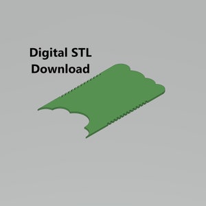 May include: A green 3D printable STL file download for a decorative wall hanging. The design features a wavy, scalloped edge.