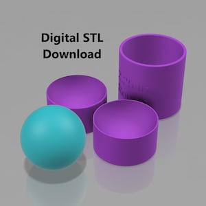 2.25 inch Round Bath Bomb Mold STL File for 3D Printers (Digital Download)