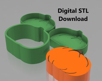 Pumpkin Bath Bomb Mold STL File, 3 inch Flat Design (Digital Download)