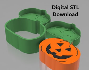 3 inch Pumpkin Bath Bomb Mold STL File, Halloween, Fall (Digital Download)