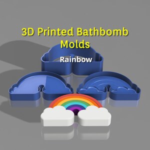 Rainbow Cloud Bath Bomb Mold, 3-Piece