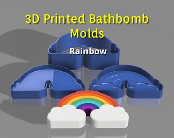 Rainbow Cloud Bath Bomb Mold, 3-Piece