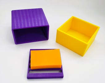 Custom Travel Soap Bar Box, Slide Lid with Tray (Customizable) Fits 3.5in Soap