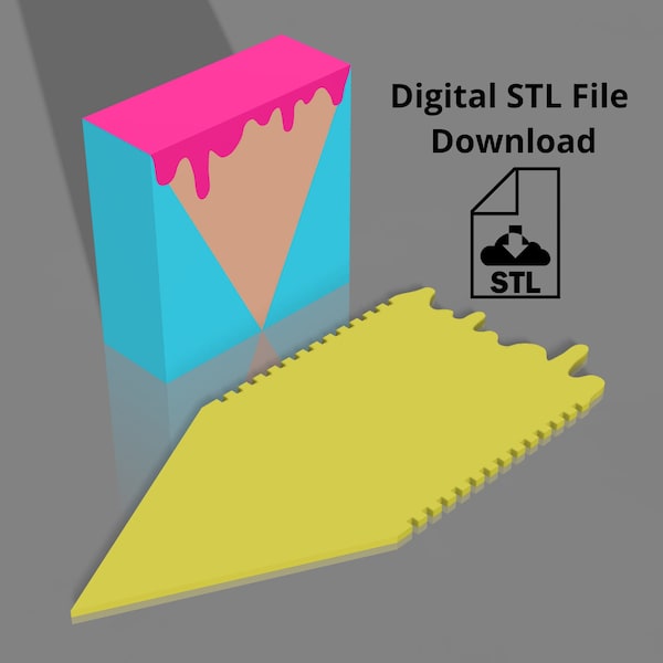 STL-Datei 2,5-Zoll-Seifenschaber Zweiseitiger Eiscreme-Seifenschaber mit Kegel, Eistropfseite, Tiefenversteller von 5mm-Schritten, digitaler Download