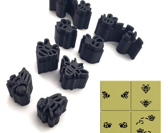 Bee Soap Stamp, Bee polymer Clay stamp, Bee Clay Stamp, Spring Soap Stamp, Spring Polymer Clay stamp, Spring Clay Stamp, Custom Stamps