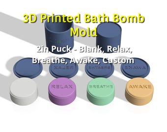 3D Printed 2in Shampoo Puck Mold, 2in Puck bathbomb Mold, 2 inch shower steamer mold, custom 2in puck mold, buy name plate or bath bomb