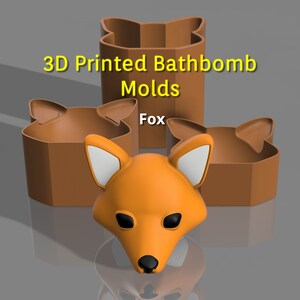 Fox Bath Bomb Mold, Animal Design, 3D Printed