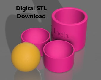1 inch Round Bath Bomb Mold STL File for 3D Printers (Digital Download)