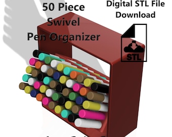 Tiltable 50-Piece Pen Organizer STL File