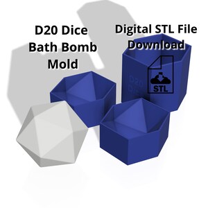 D20 Dice Bath Bomb-mal STL-bestand, 3,5 inch (digitale download)
