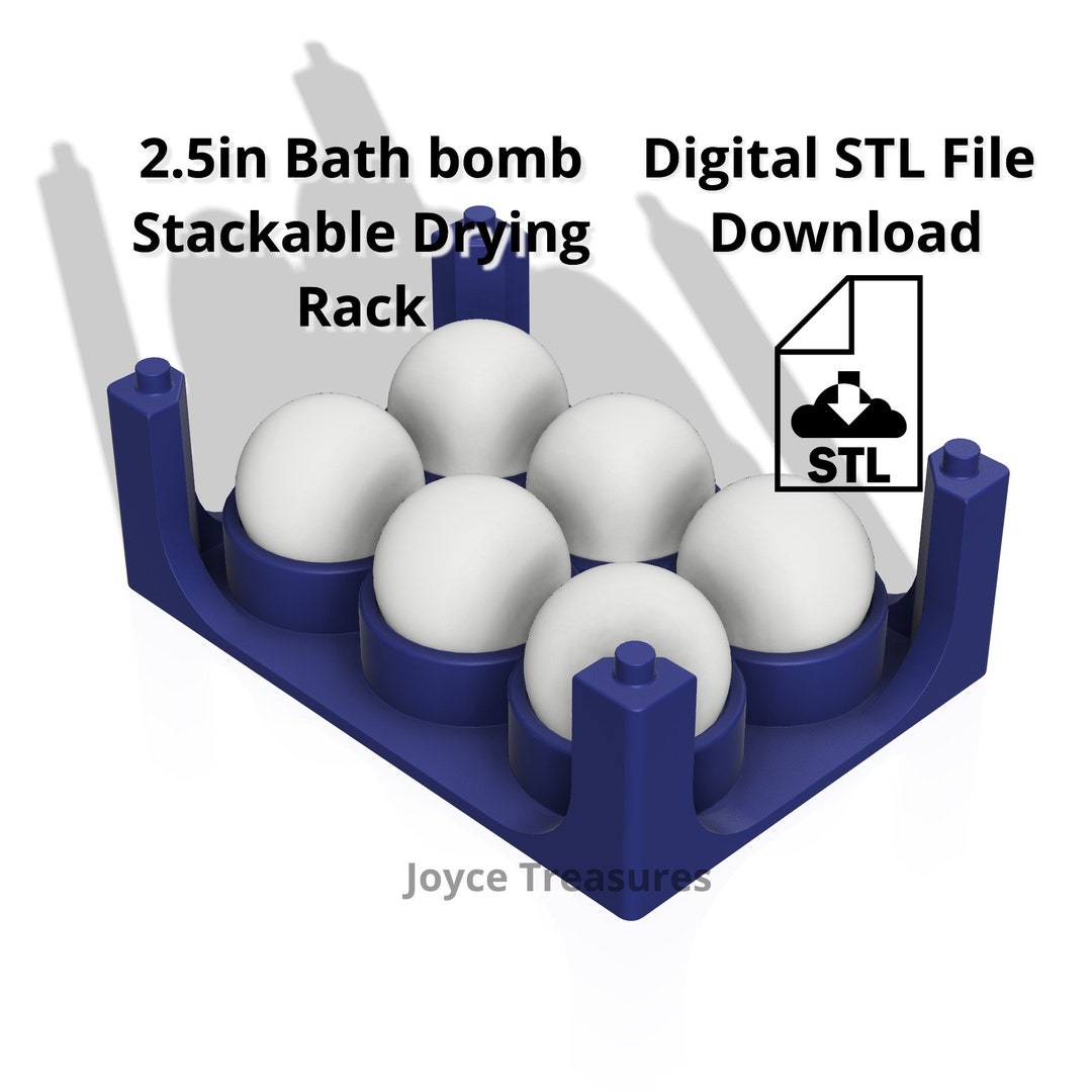 STL File 2.5in Bath Bomb Stacking Drying Tray for 2.5in Bath Bombs
