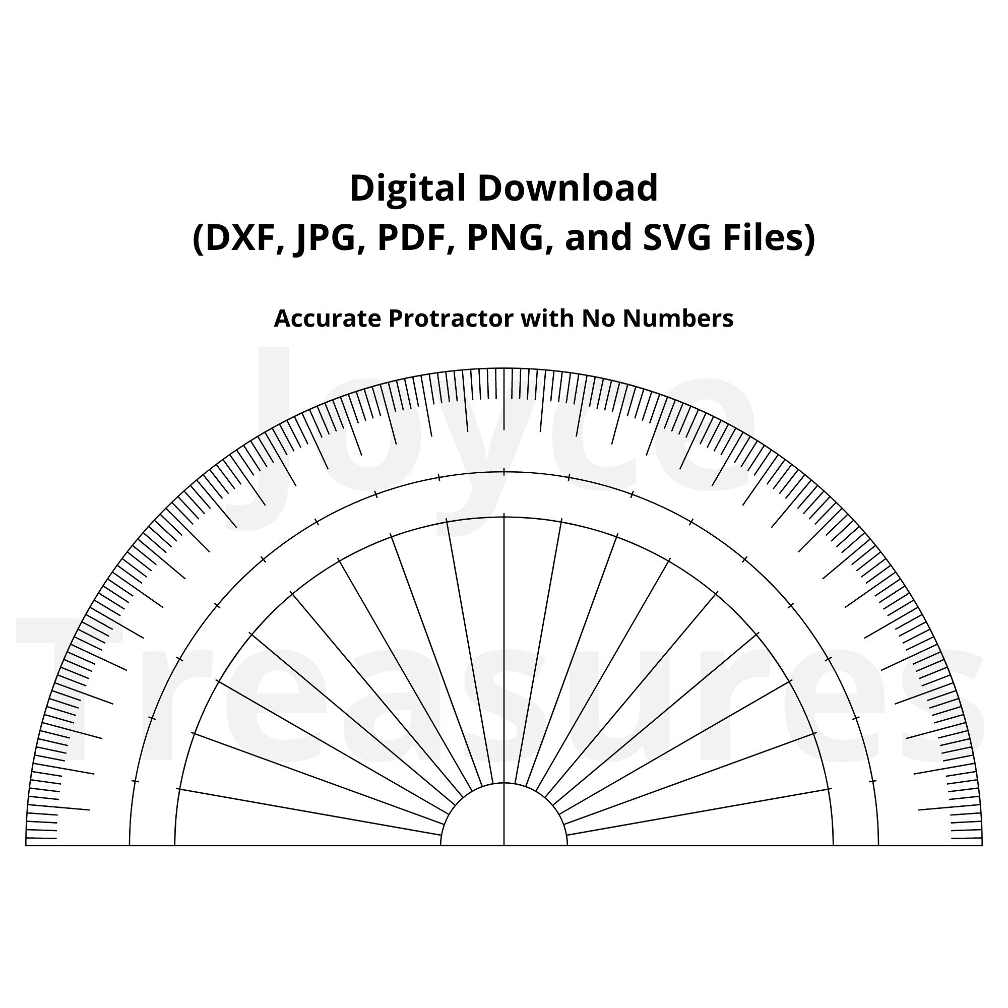 Protractor Dxf Jpg Png Svg and Pdf Files Accurate No Etsy Ireland