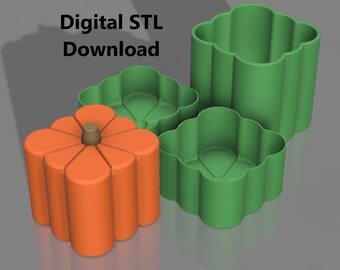 Pumpkin Bath Bomb Mold STL File, Square Design (Digital Download)