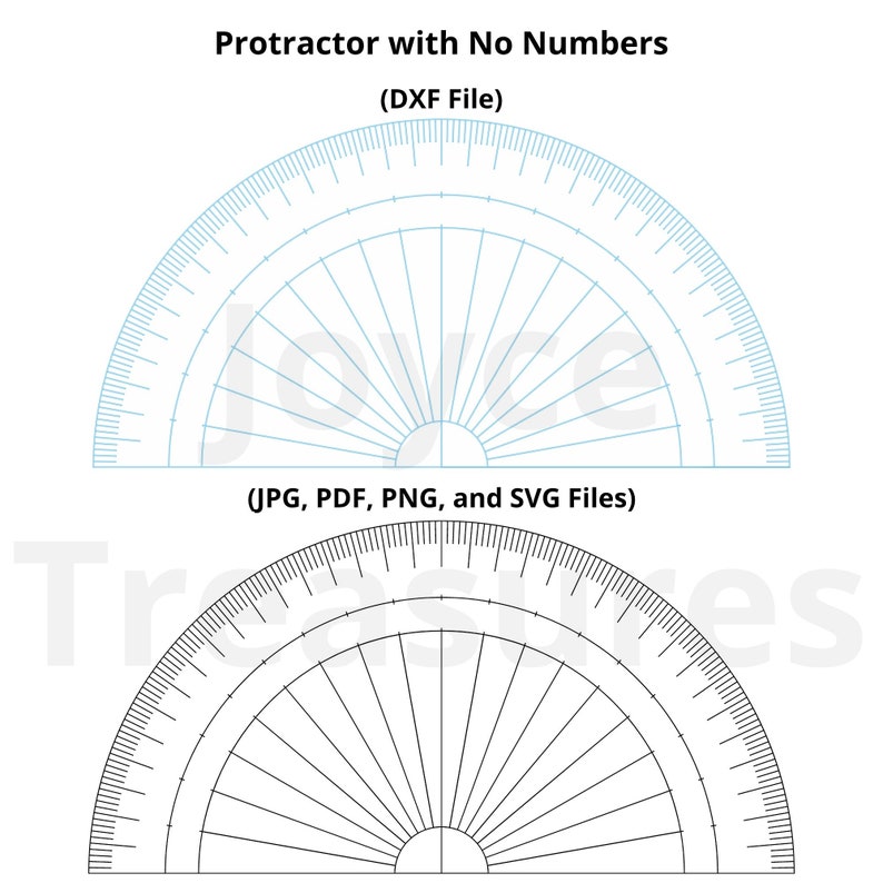 Protractor Dxf Jpg Png Svg and Pdf Files Accurate No Etsy